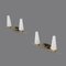 Brass and Opaline Glass Wall Lights, 1950s, Set of 2 4