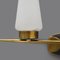 Brass and Opaline Glass Wall Lights, 1950s, Set of 2 9