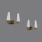 Brass and Opaline Glass Wall Lights, 1950s, Set of 2 2