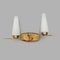 Brass and Opaline Glass Wall Lights, 1950s, Set of 2 6