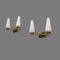 Brass and Opaline Glass Wall Lights, 1950s, Set of 2 3