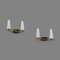 Brass and Opaline Glass Wall Lights, 1950s, Set of 2 5