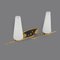 Brass and Opaline Glass Wall Lights, 1950s, Set of 2 7