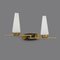 Brass and Opaline Glass Wall Lights, 1950s, Set of 2 8