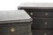 Commode à Tiroirs Antique Gustavienne Noire, Set de 2 3