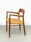 Poltrona nr. 56 in teak e corda di Niels Otto Møller per JL Møllers, anni '60, Immagine 15