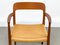 Poltrona nr. 56 in teak e corda di Niels Otto Møller per JL Møllers, anni '60, Immagine 25