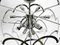 Large Chrome Metal and Glass Disc Ceiling Chandelier, 1960s 10