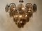 Large Chrome Metal and Glass Disc Ceiling Chandelier, 1960s 4