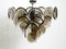 Large Chrome Metal and Glass Disc Ceiling Chandelier, 1960s 16
