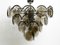 Large Chrome Metal and Glass Disc Ceiling Chandelier, 1960s 17