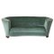 Großes dänisches Sofa aus grünem Samt, 1940er 1