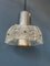 Mid-Century Crystal Glass Hanging Lamp with Chrome Frame 1