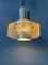 Mid-Century Crystal Glass Hanging Lamp with Chrome Frame 4