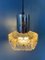 Mid-Century Crystal Glass Hanging Lamp with Chrome Frame 5