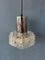Mid-Century Crystal Glass Hanging Lamp with Chrome Frame 6