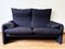 Black Two-Seater Loveseat Sofa by Vico Magistretti for Cassina, 80s, Image 6