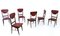 Ebonized Beech and Skai Chairs, 1950s, Set of 6 2