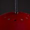 Italian Hemispherical Red Aluminum Pendant Lamp with Round Holes on Top, 1970s, Image 3