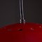 Italian Hemispherical Red Aluminum Pendant Lamp with Round Holes on Top, 1970s, Image 5