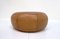 Large Round Leather Ottoman or Pouf, 1960s 2