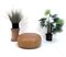 Large Round Leather Ottoman or Pouf, 1960s 11