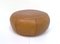 Large Round Leather Ottoman or Pouf, 1960s 8