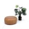 Large Round Leather Ottoman or Pouf, 1960s 3