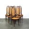 Vintage High Dark Brown Bentwood Chairs Model Lange Jan-Long John from Thonet, Set of 6 3