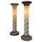 Alabaster and Marble Twisted Column Shaped Floor Lamps, France, 1960s, Set of 2 1