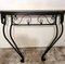 Italian Wrought Iron Wall Console Table with Wooden Top, 1930s, Image 6
