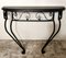 Italian Wrought Iron Wall Console Table with Wooden Top, 1930s, Image 3
