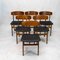 Mid-Century Danish Teak Dining Chairs from Sax, 1960s, Set of 6 2
