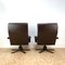 Set of Mid-Century Leather Swivel Chairs attributed to Kebe, 1970s 5