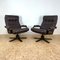 Set of Mid-Century Leather Swivel Chairs attributed to Kebe, 1970s 3