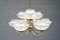 Vintage Glass and Brass Chandelier with Nine Heads, 1960s 1