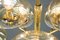 Lámpara colgante italiana con nueve esferas de vidrio ahumado y latón, años 60, Imagen 7