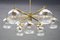 Brass Vintage Chandelier with Nine Glass Spheres, 1960s 1
