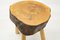 French Wooden Vintage Stools, 1960s, Set of 3 6