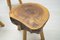 French Wooden Vintage Stools, 1960s, Set of 3, Image 4