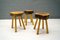French Wooden Vintage Stools, 1960s, Set of 3, Image 20