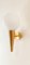 Brass Wall Light with White Sphere 2