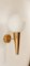 Brass Wall Light with White Sphere 10