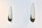 Mid-Century Brass & Craquelé Frosted Glass Wall Lights, Set of 2, Image 6