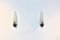 Mid-Century Brass & Craquelé Frosted Glass Wall Lights, Set of 2, Image 4