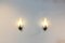 Mid-Century Brass & Craquelé Frosted Glass Wall Lights, Set of 2, Image 3