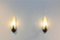 Mid-Century Brass & Craquelé Frosted Glass Wall Lights, Set of 2, Image 1