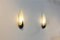 Mid-Century Brass & Craquelé Frosted Glass Wall Lights, Set of 2, Image 5