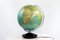 Beleuchteter Deutscher Vintage Globus aus Glas 1