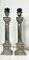 Nickel-Plated Brass Column Table Lamps in the style of Greek, 1970s, Set of 2, Image 2